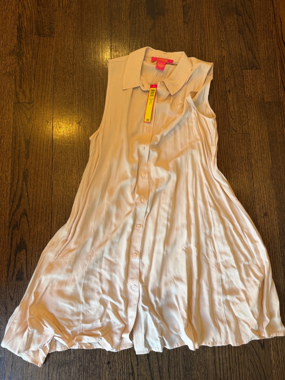 Catherine Malandrino Sleeveless Button-Front Tunic in Light Blush